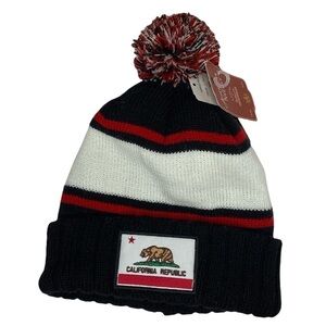American Needle black & red California Republic knit pom pom hat from Nordstrom